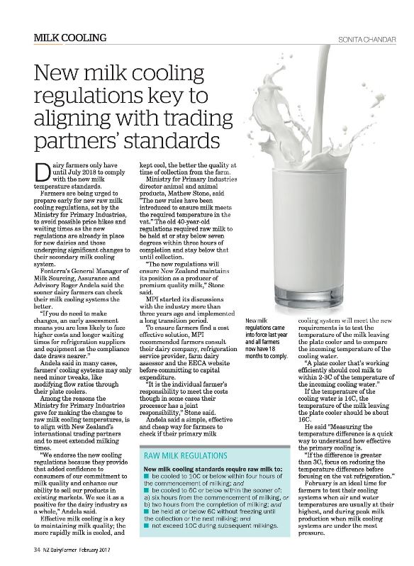 Milk Cooling Regulation